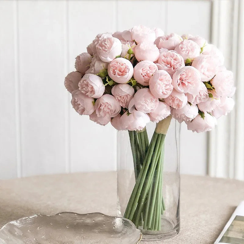 Beautiful Floral Silk Peony Arrangement with 27 Petals - BritishElegance