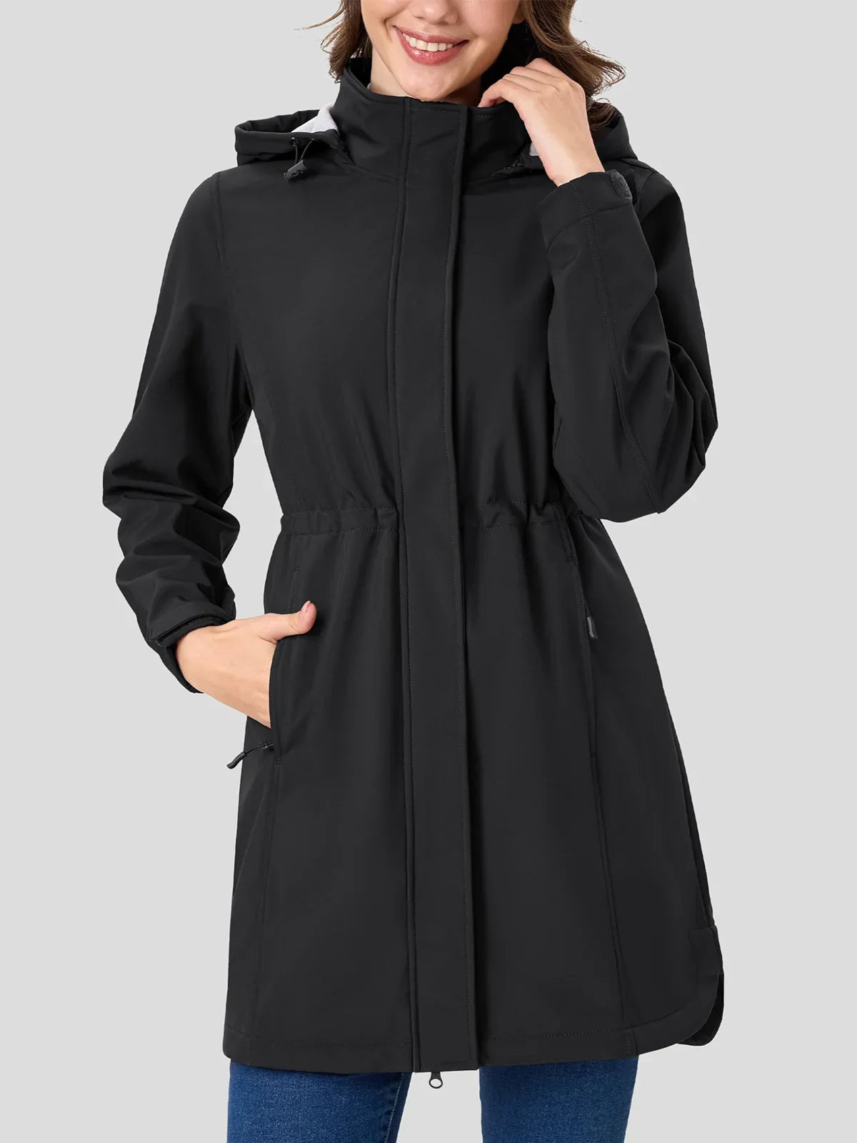 Breathable Lightweight Water Resistant Ladies Parka Jacket
