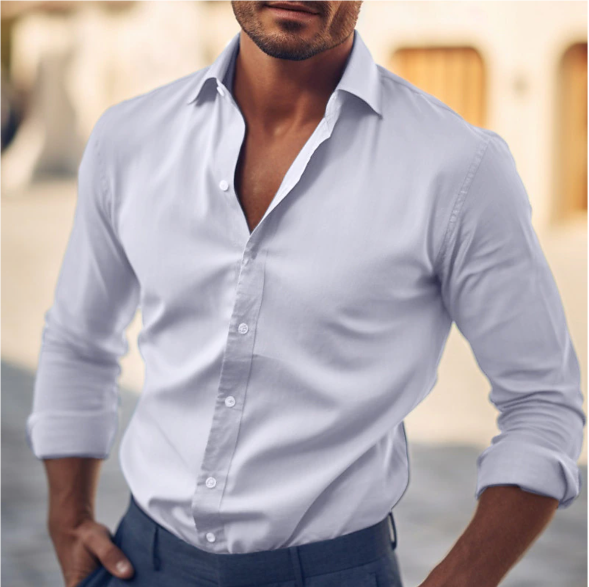 Shirt - Modern Fit Soft-Blend & Neat Look With Ease