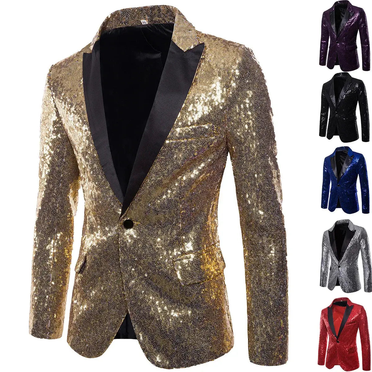 Sparkling Sequin Blazer Jacket for Men