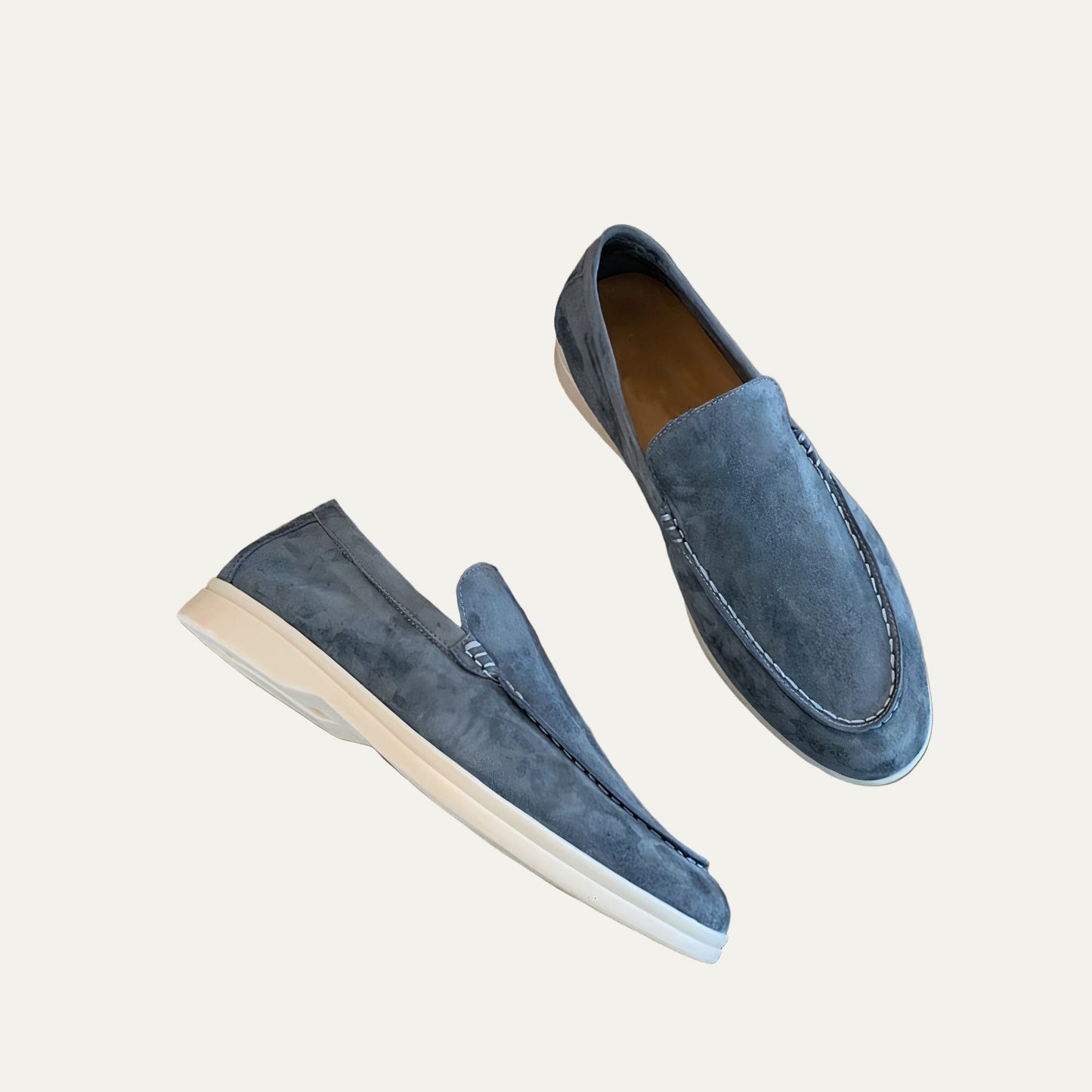 Men’s Suede Slip On Apron Toe Loafers