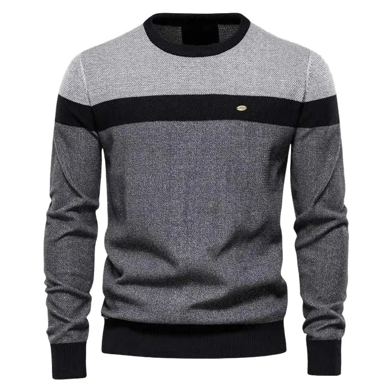 Striped Crew Neck Sweater for Men