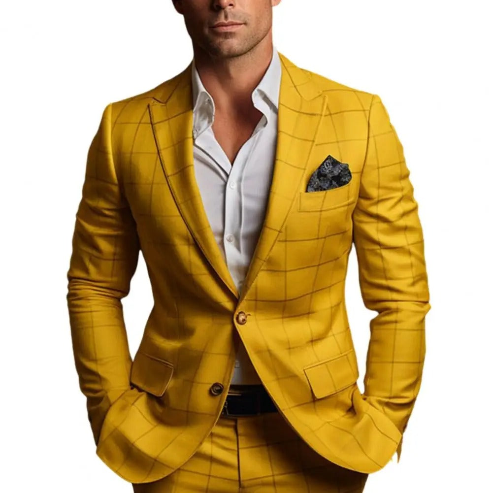 Suit Jacket - Checked Pattern And Tailored Neat Silhouette