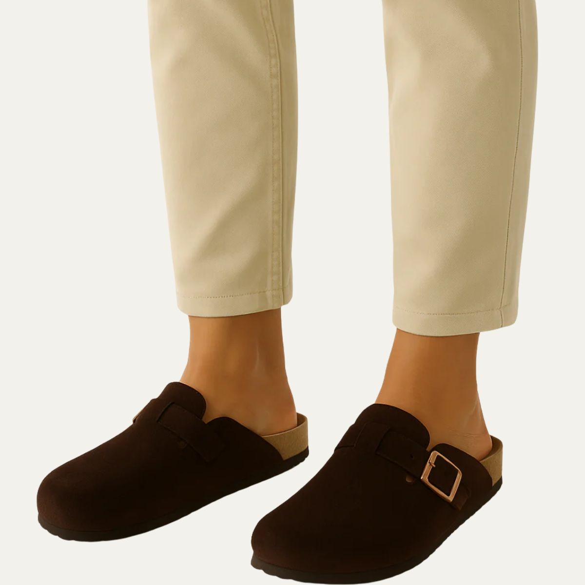 Men's Faux Suede Clog with Adjustable Strap