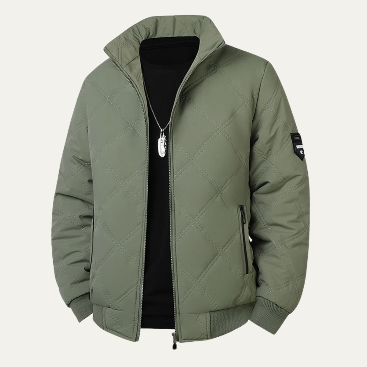 Men’s Classic Quilted Bomber Winter Jacket