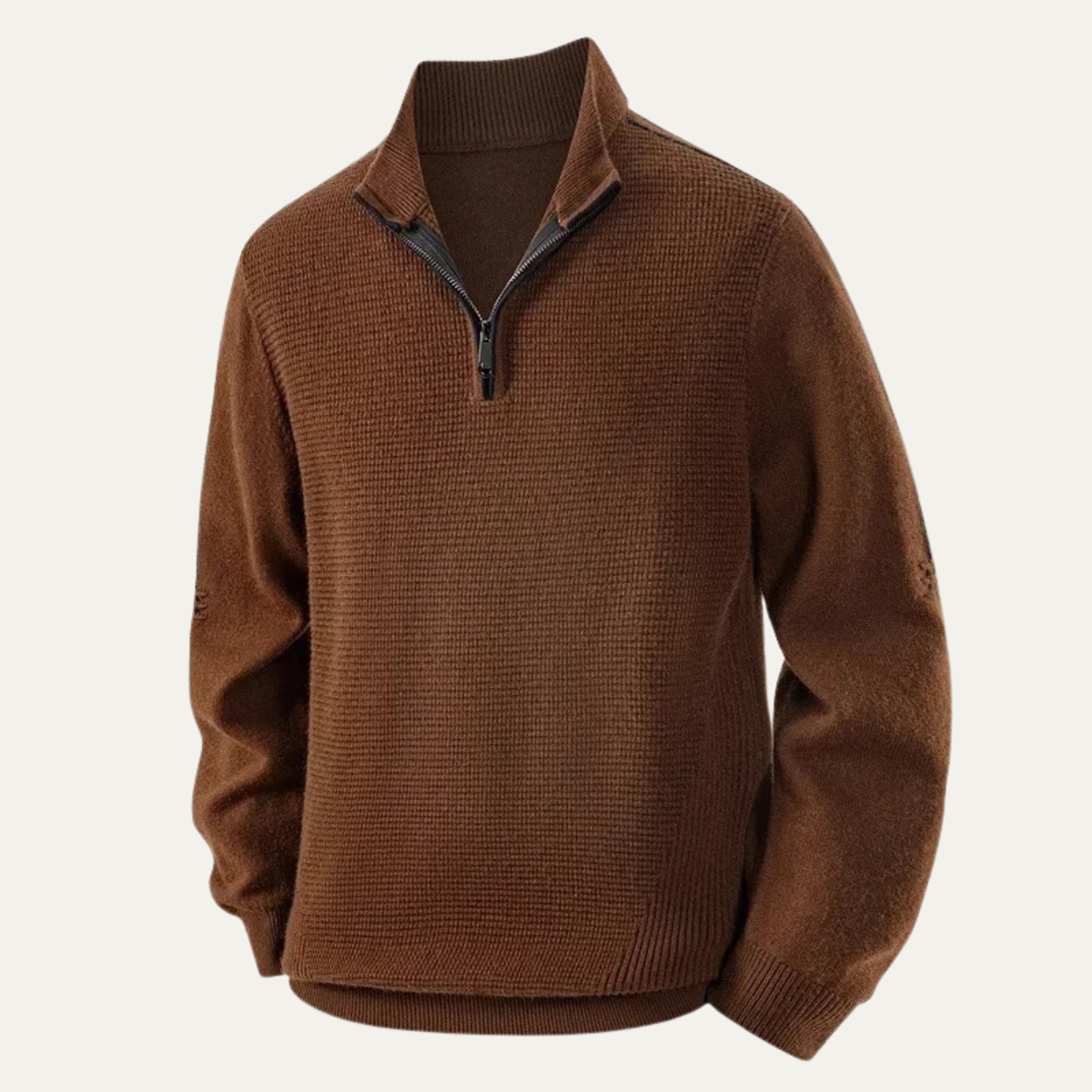 Men’s Textured Fleece Quarter-Zip Sweater