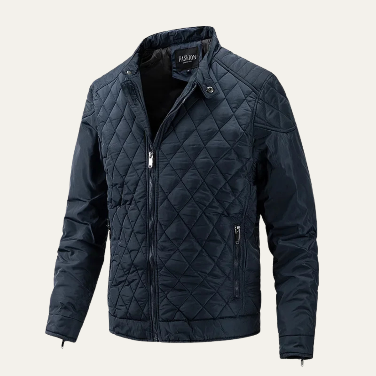 Men’s Diamond-Quilted Racer Jacket