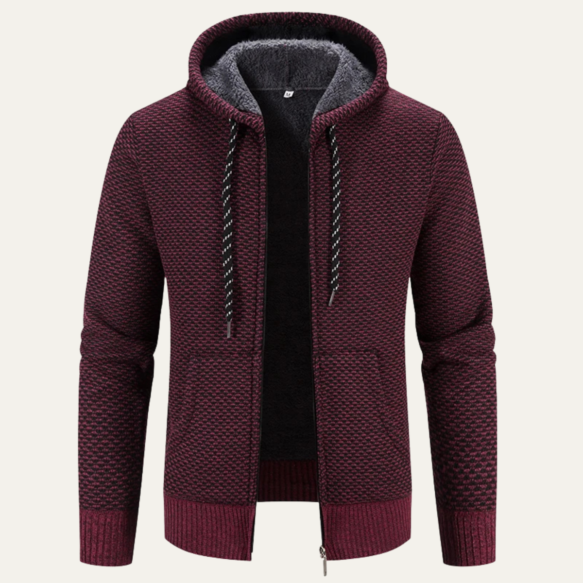 Men’s Full-Zip Sherpa Hooded Winter Jacket