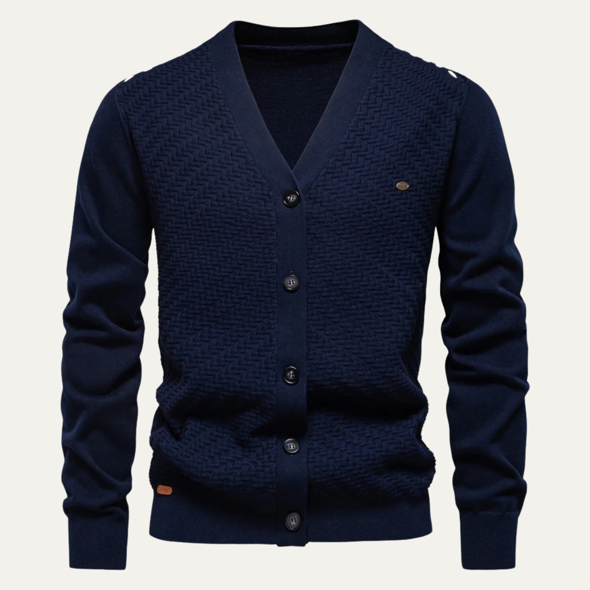 Men’s V-Neck Cardigan with Button Front