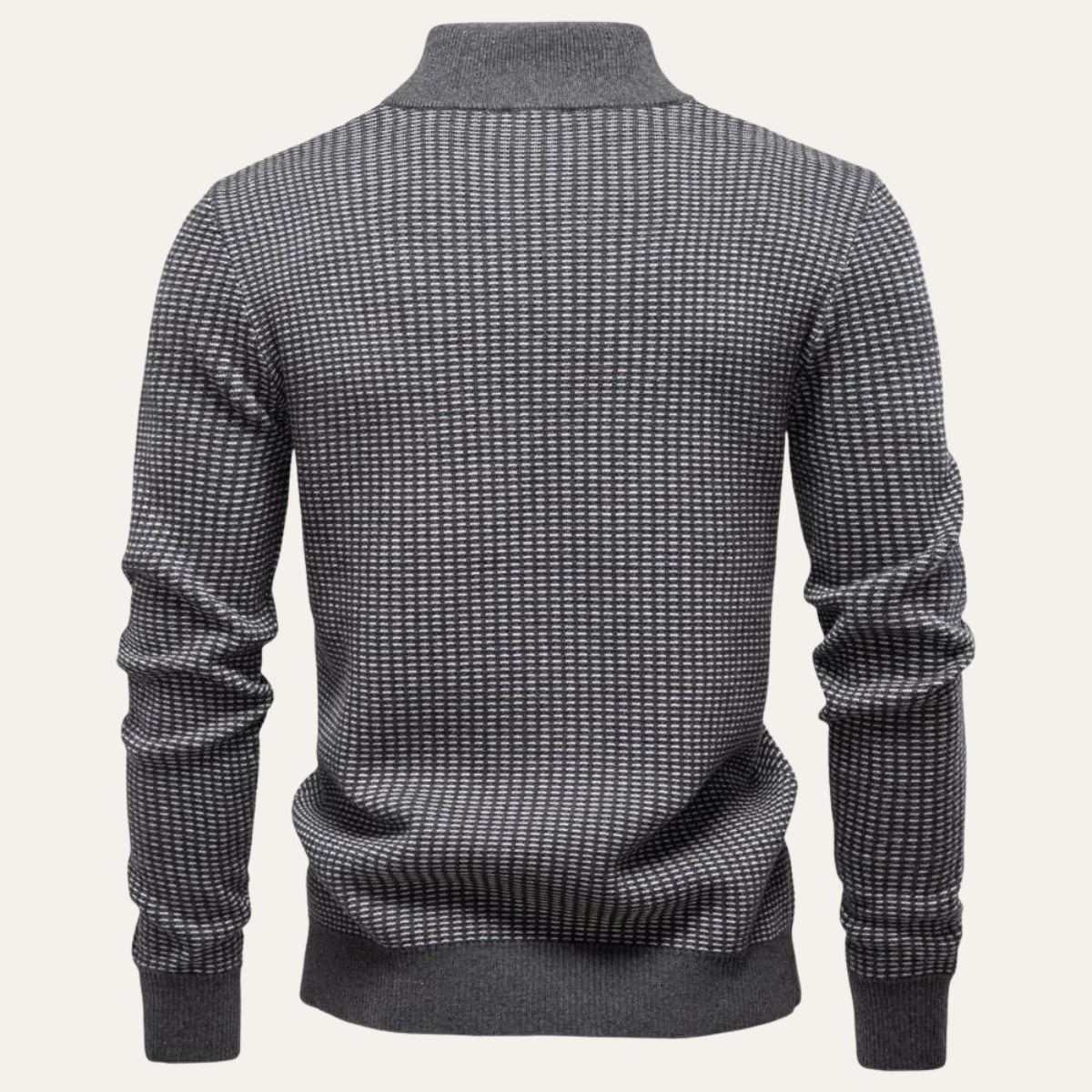 Men’s Knitted Quarter Zip Mock Neck Sweater