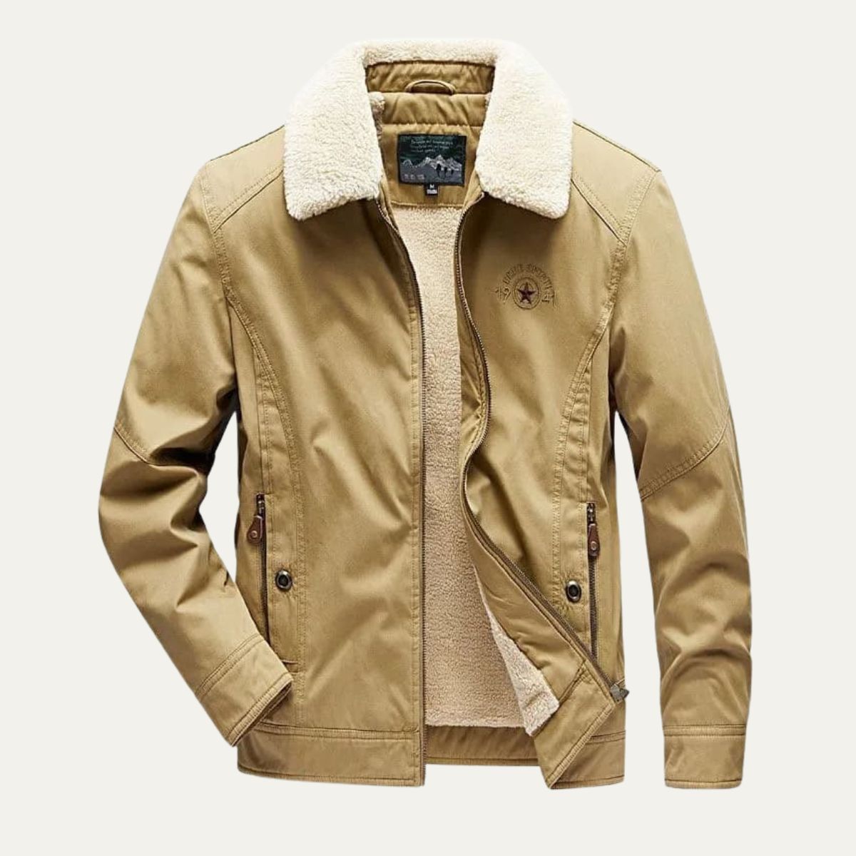 Men’s Soft Shell Sherpa Lined Zip Jacket