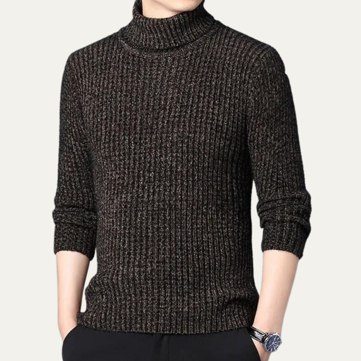 Men’s Rib Knit Turtleneck Sweater