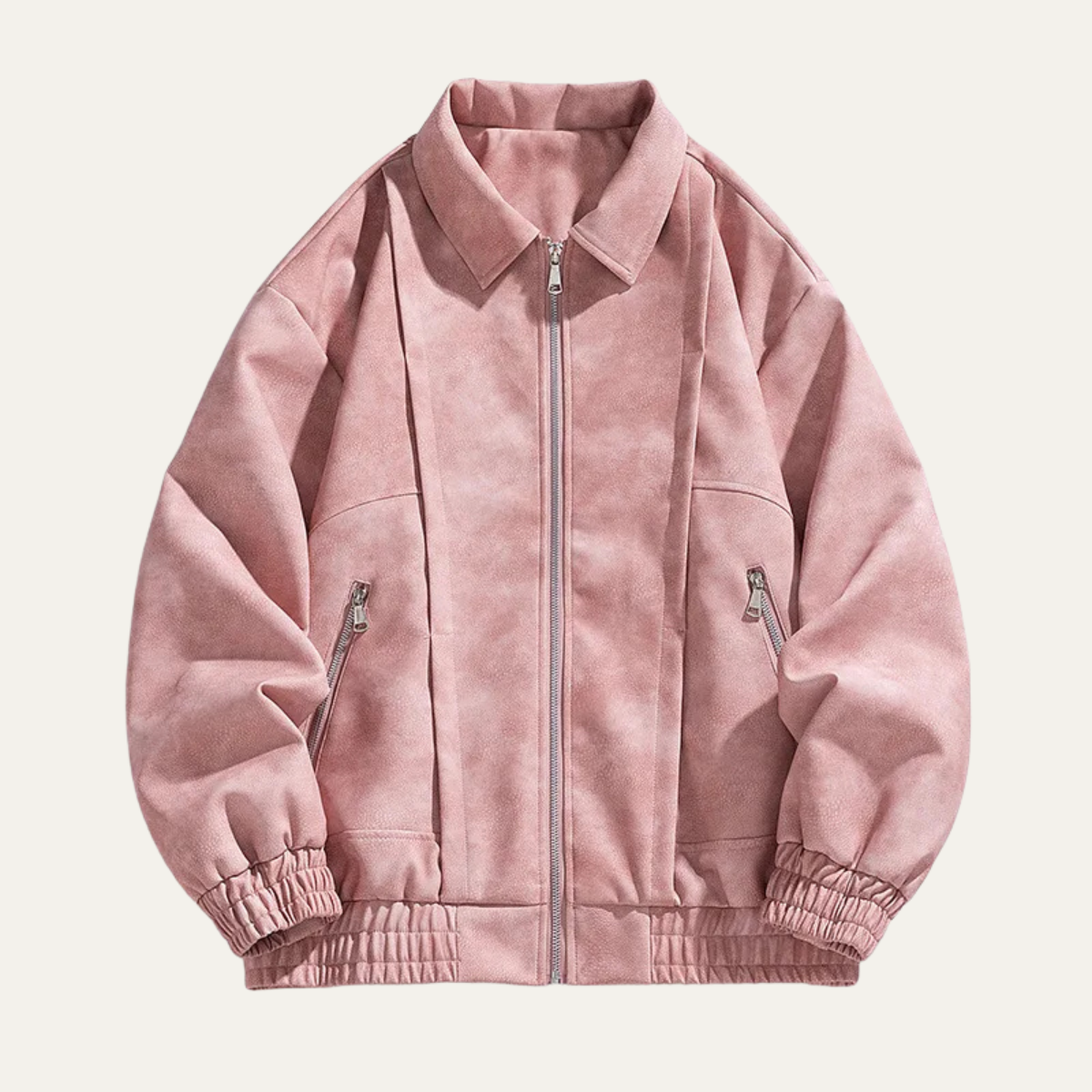Men’s Suede-Like Bomber Jacket