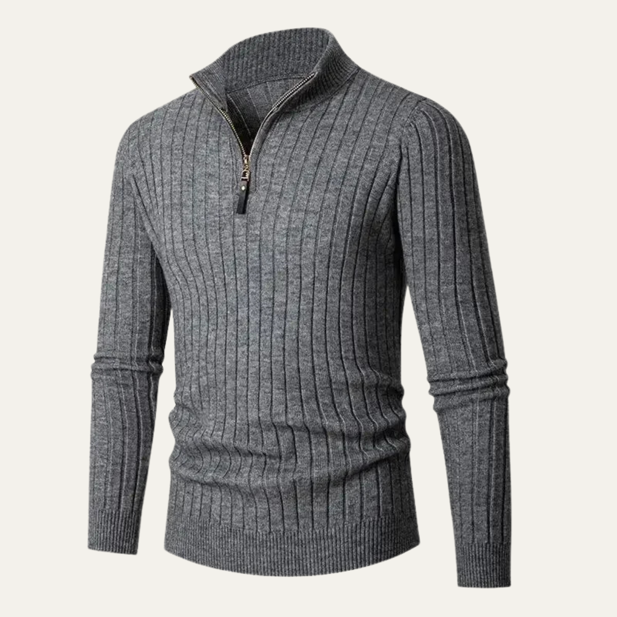 Men’s Slim-Fit Quarter-Zip Mock Neck Sweater