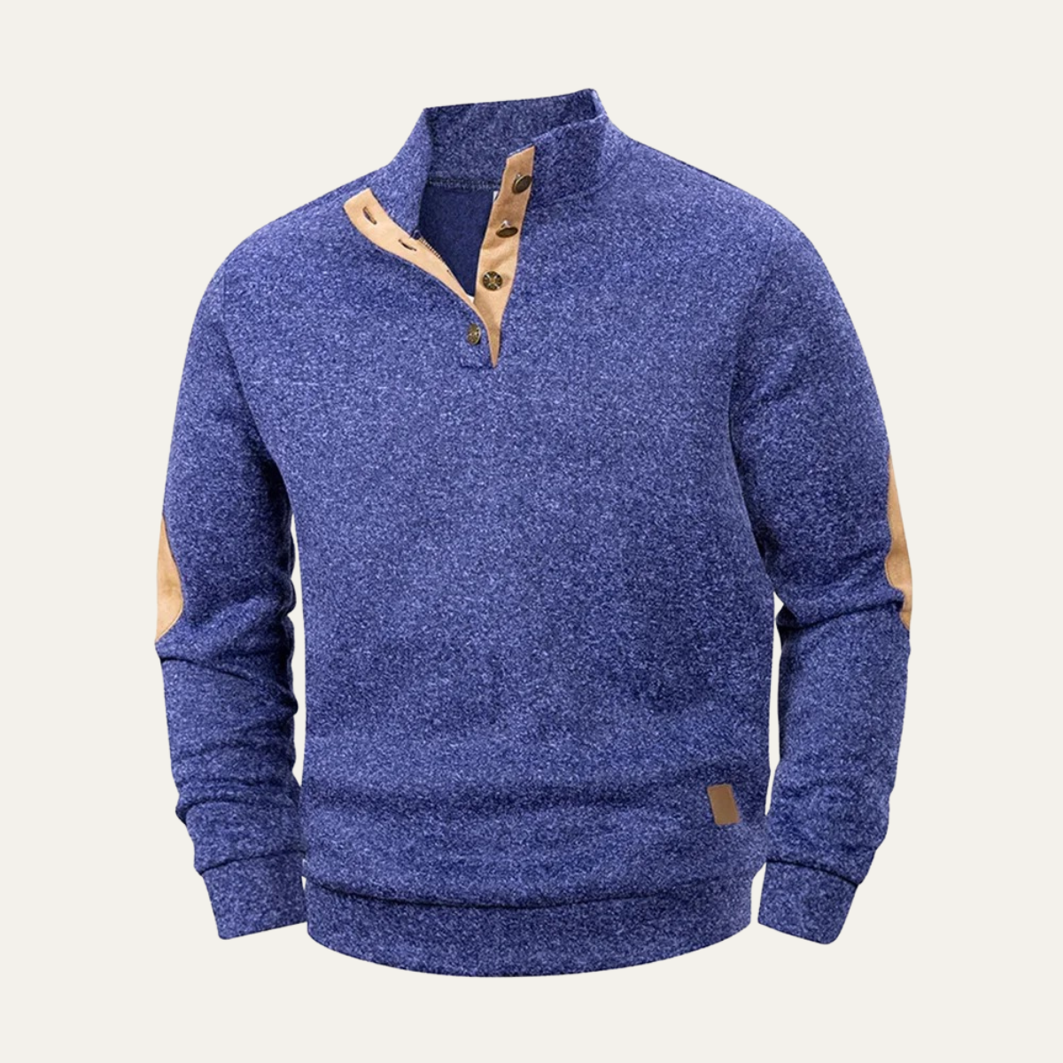 Men’s Snap Placket Mock Neck Sweatshirt