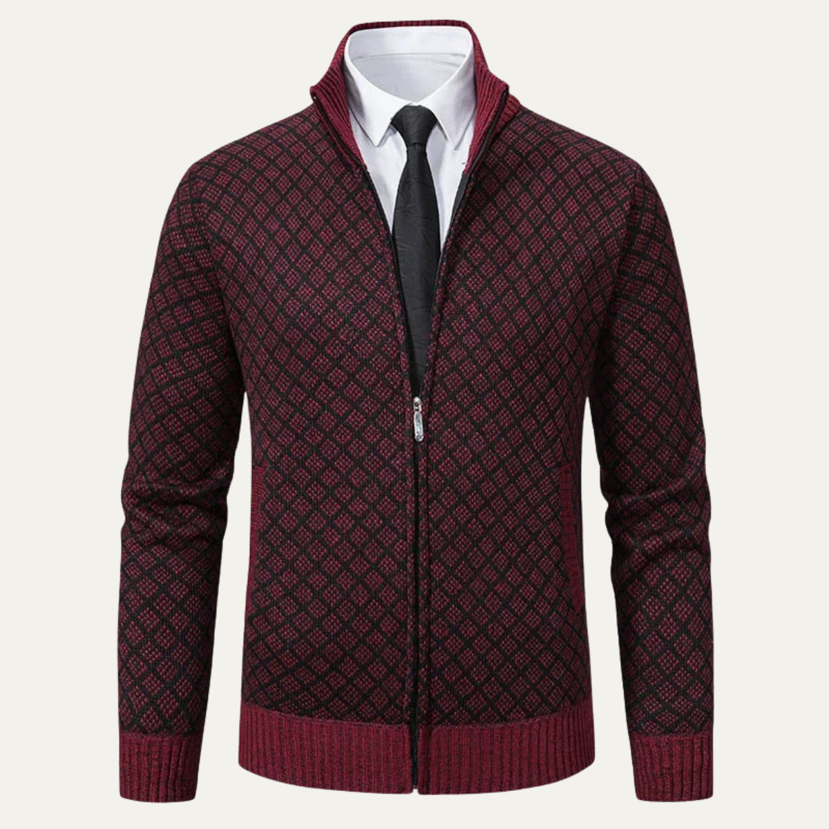 Men’s Geometric Knit Cardigan
