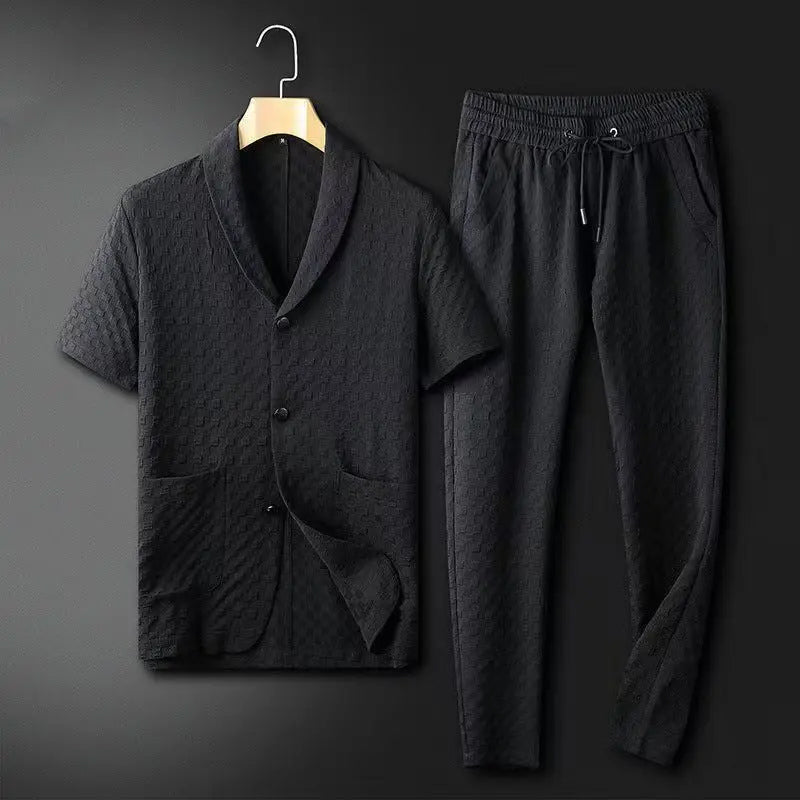 Men's 2-Piece Suit with Peak Lapel Jacket and Wool Pants