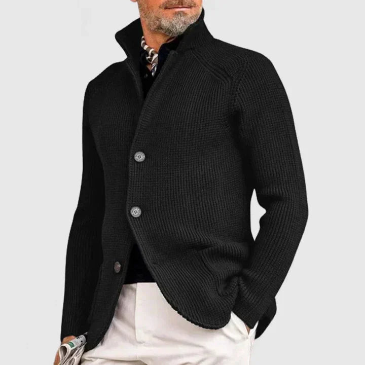 Elegant men's button-front cardigan