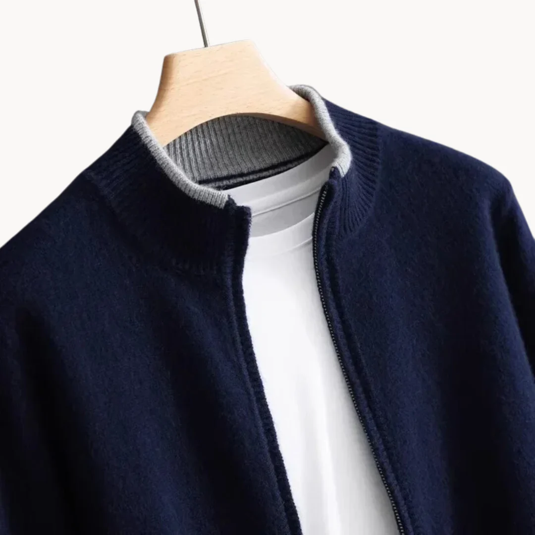 Classic wool cardigan for men