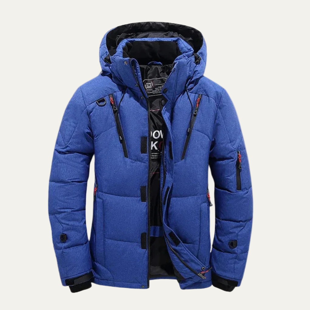 Men’s Heavy Duty Quilted Puffer Jacket with Detachable Hood