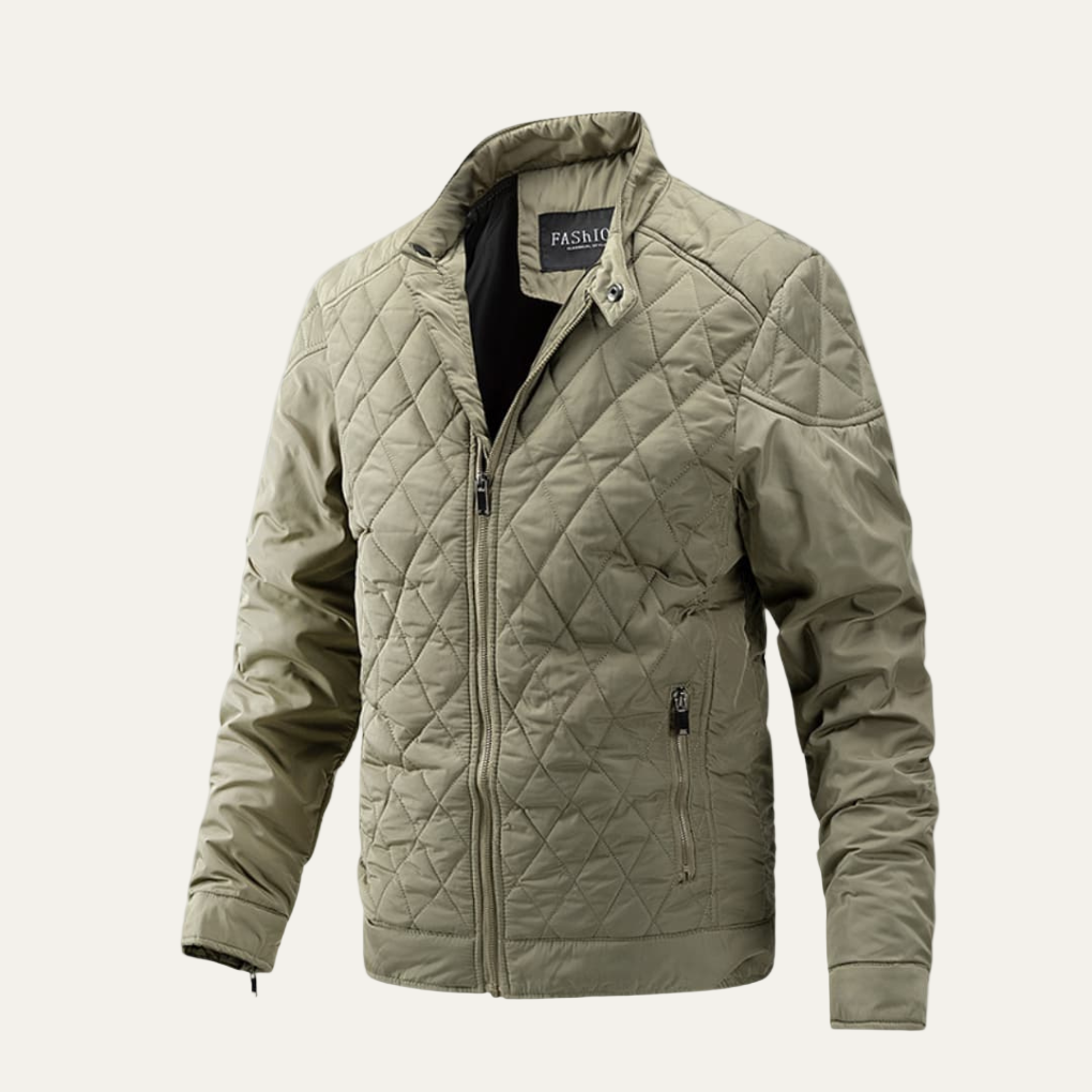 Men’s Insulated Diamond Quilted Stand Collar Jacket