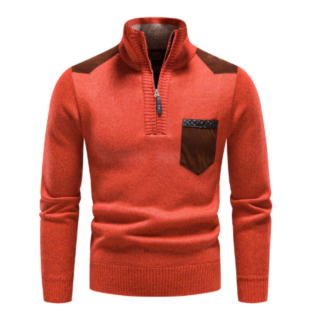 Men’s Quarter Zip Stand Collar Sweater