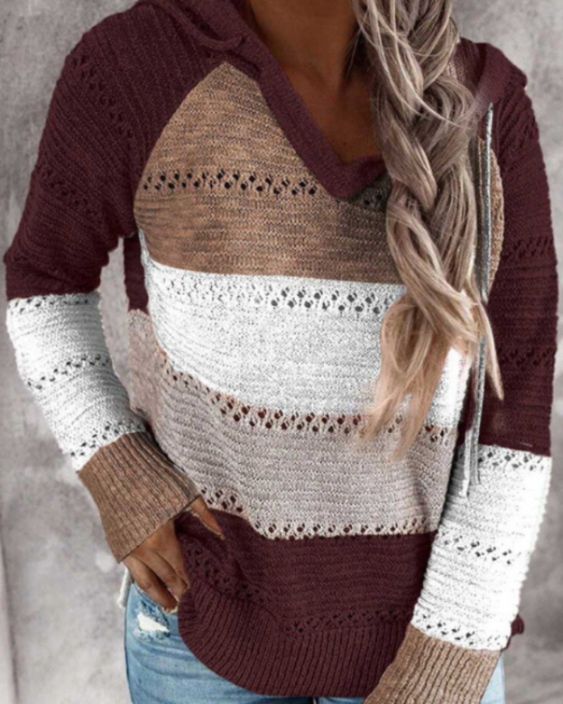 Cozy Women's Winter Knit Hooded Sweater
