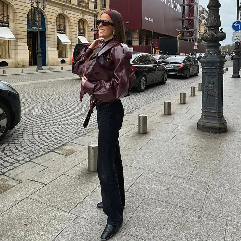 Valentina | Luxury Women's PU Leather Jacket with Slim Fit