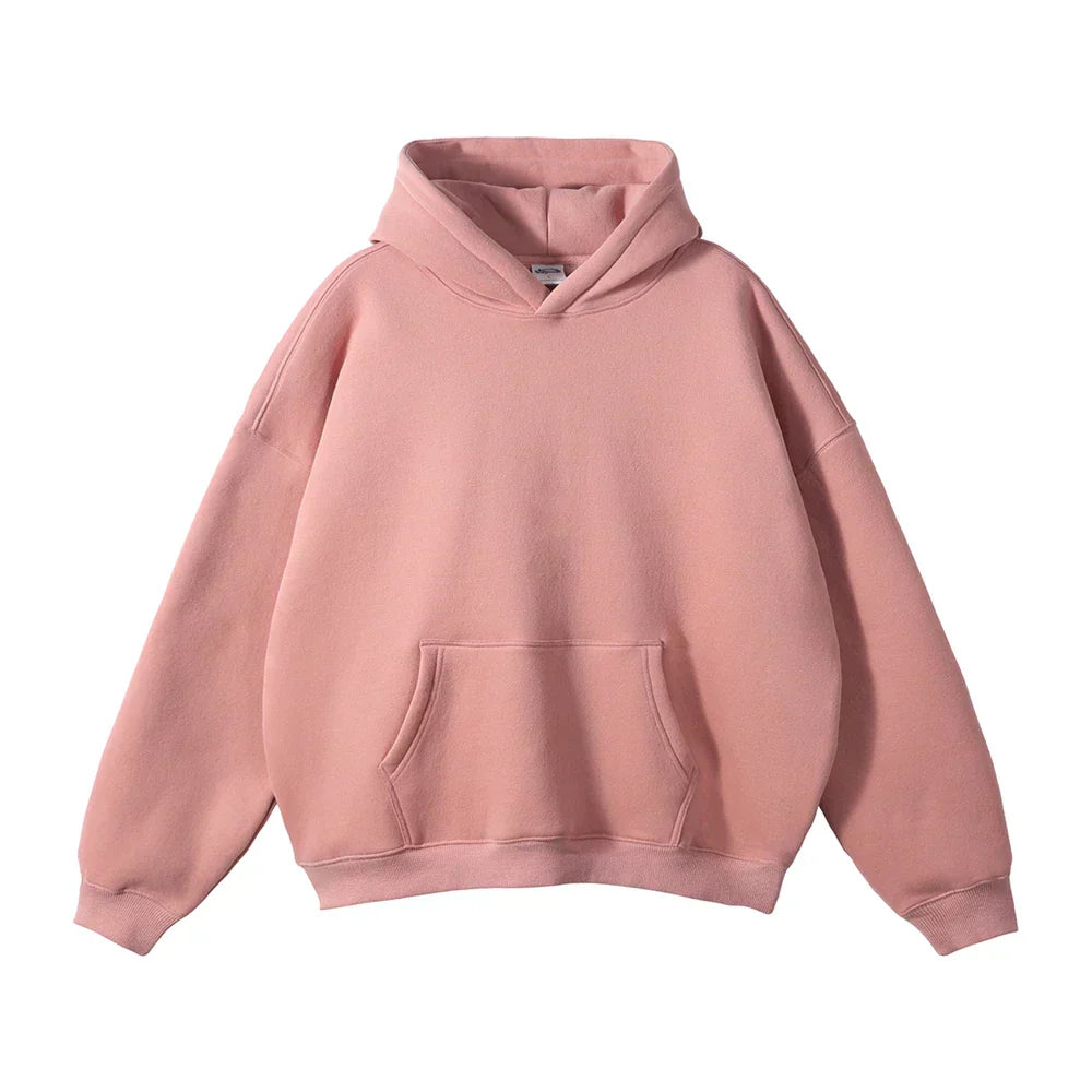 Cozy Large Hooded Sweatshirt - Soft Sky Blue Cotton