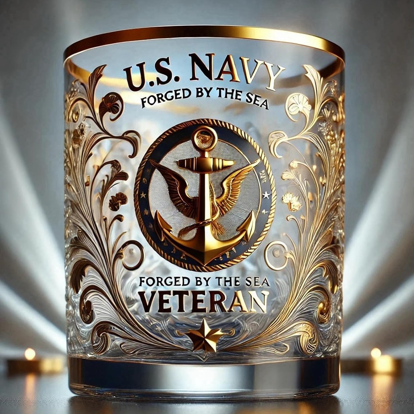 Patriotic Military Tribute Glass