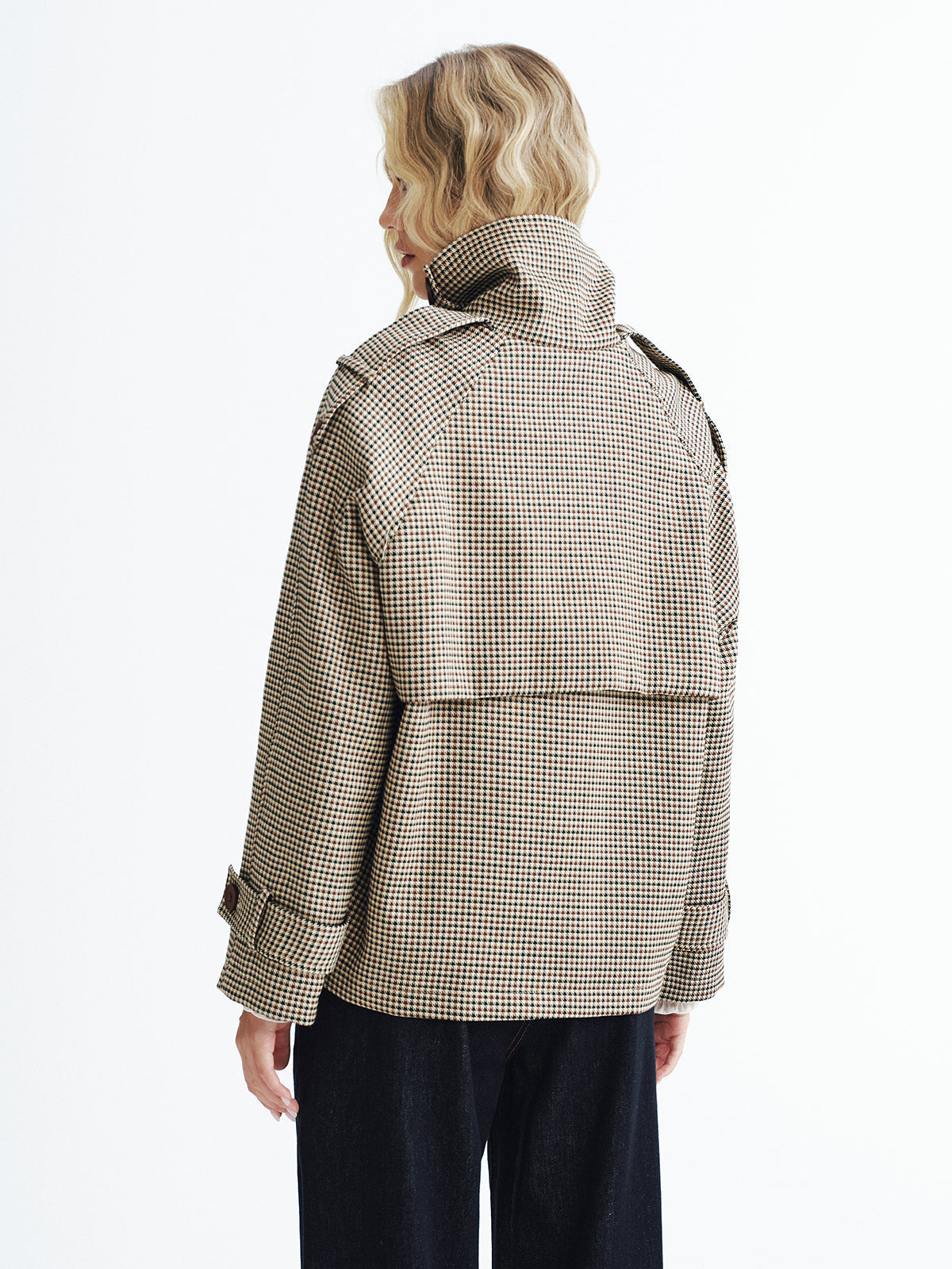 Henley | Vintage Plaid Cropped Trench Coat