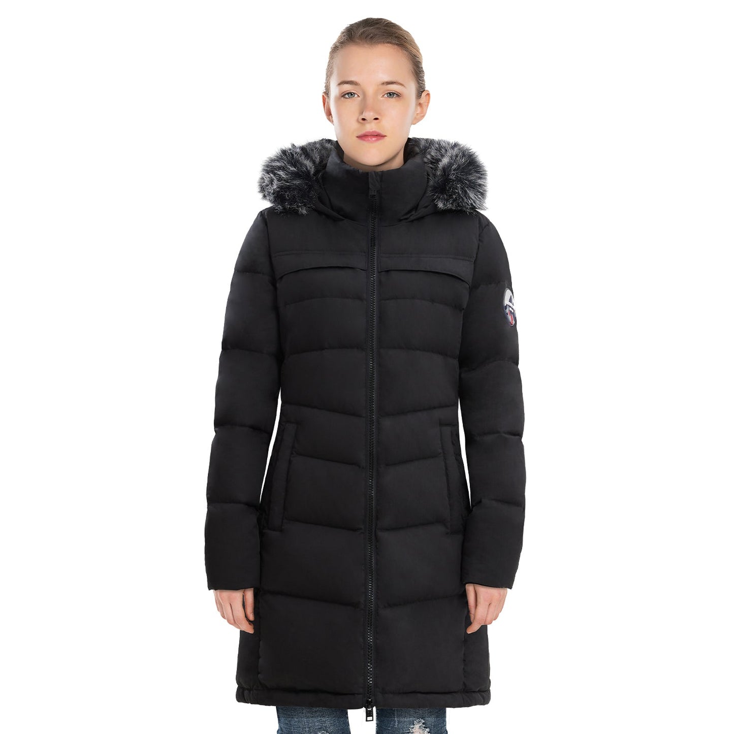 Ladies Thick Down Puffer Coat - Insulated Waterproof Parka