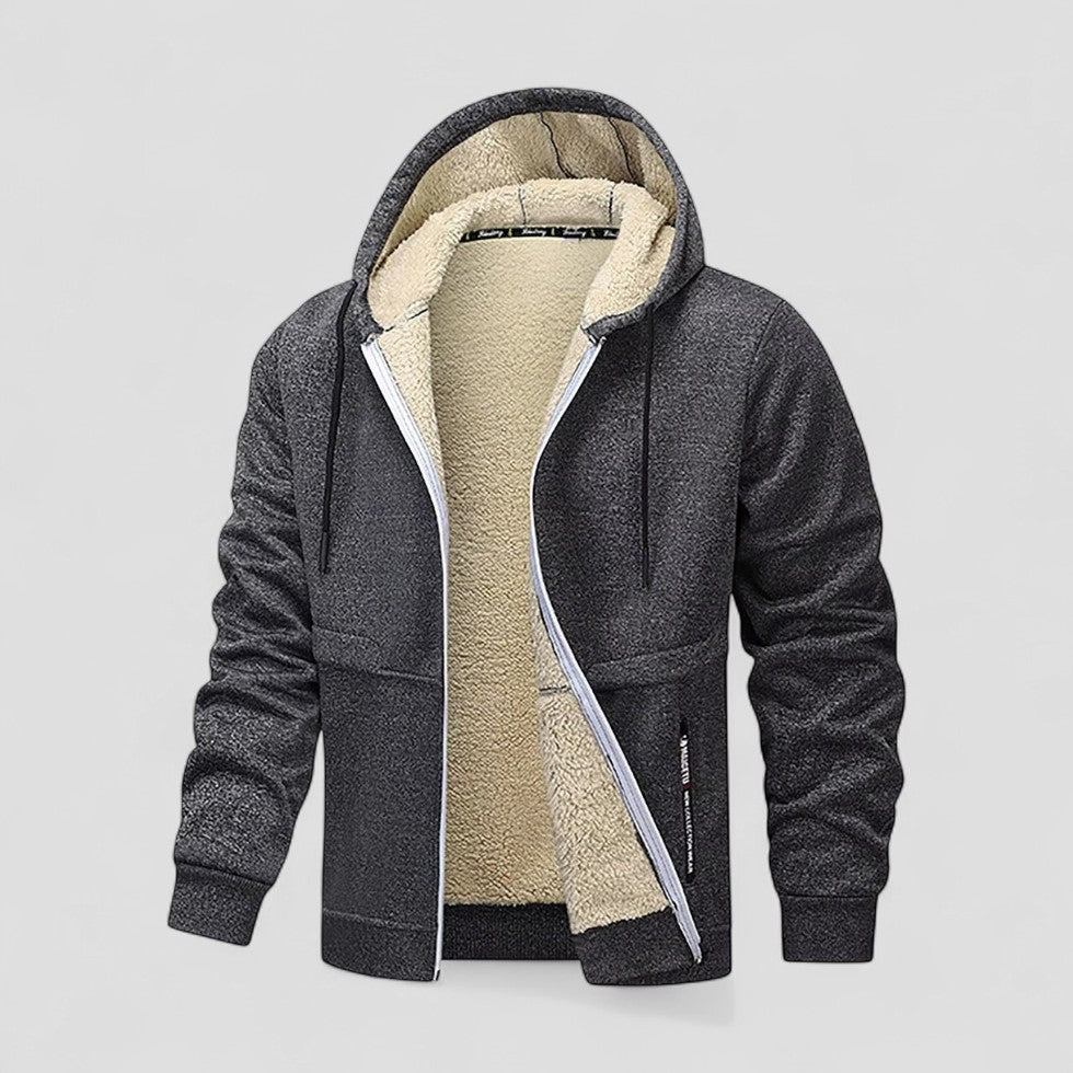 Men’s Sherpa-Lined Hooded Zip Jacket