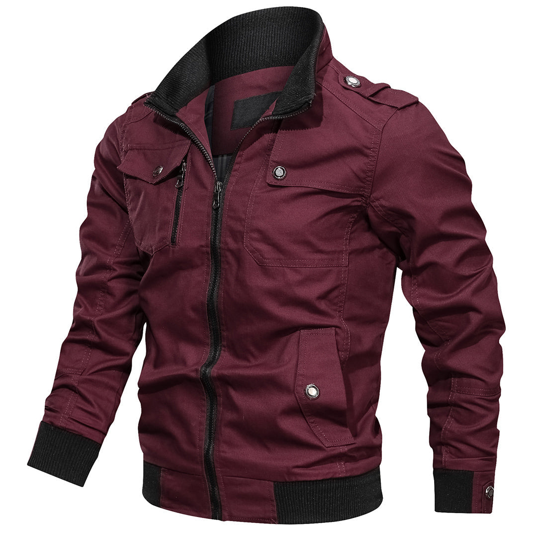 Cevori Stand-Up Collar Bomber Jacket