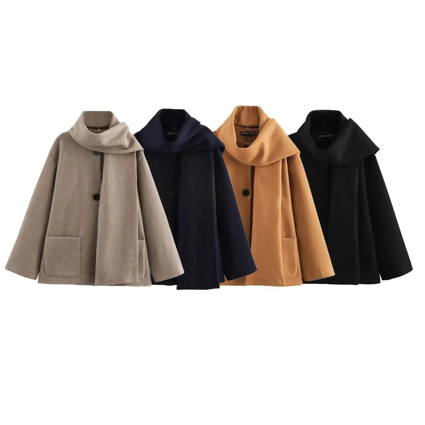 Winter Coat with Matching Scarf for Women