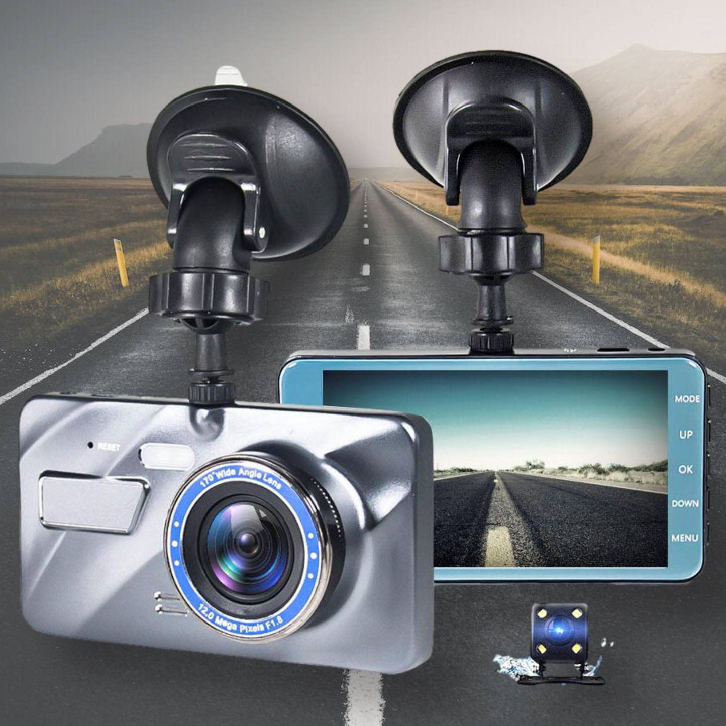 Dual Lens Car Camera - 1080P Front Rear View Recorder - BritishElegance