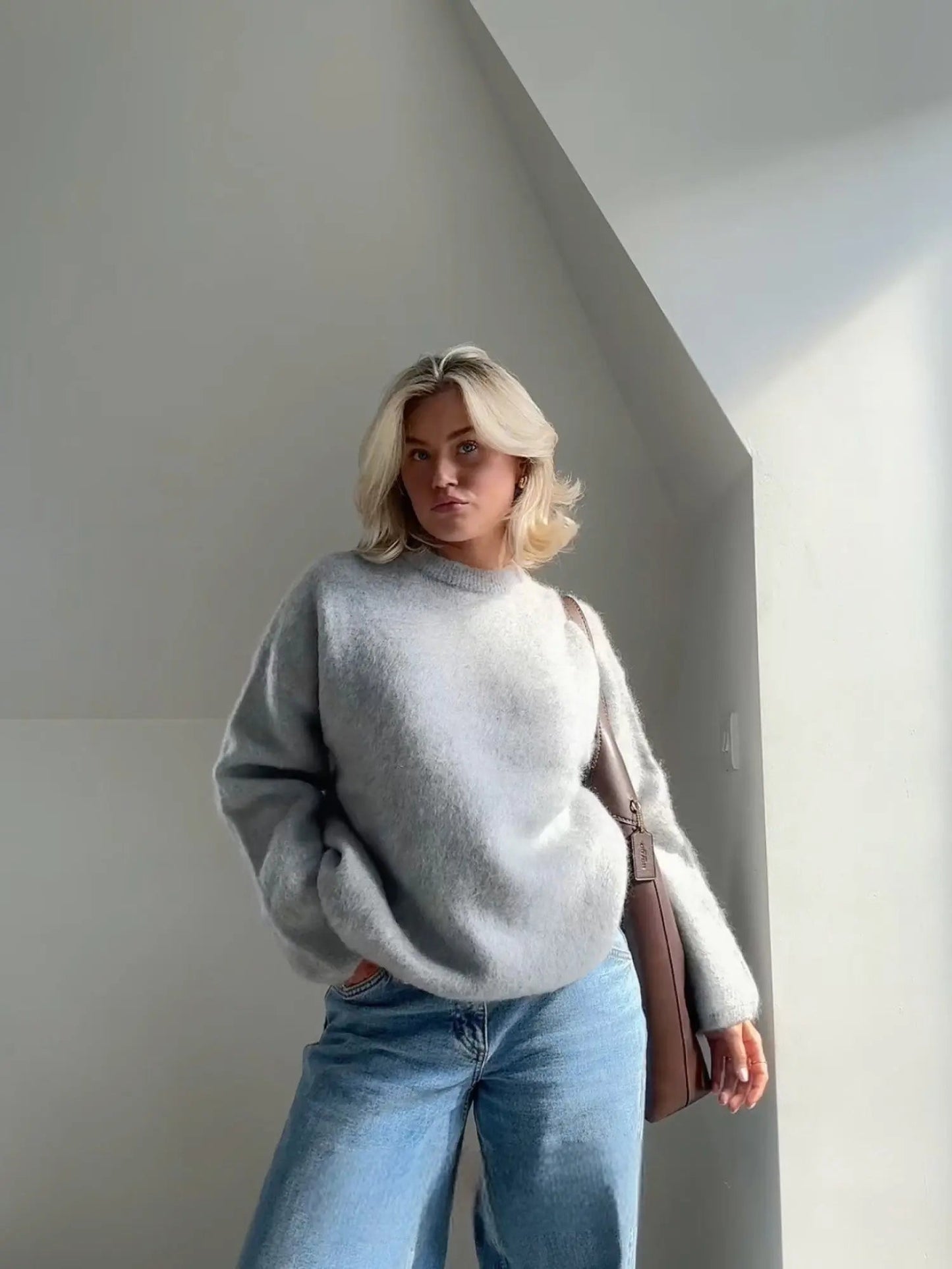 Warm Fuzzy Knitted Sweater – Classic Comfort Fit