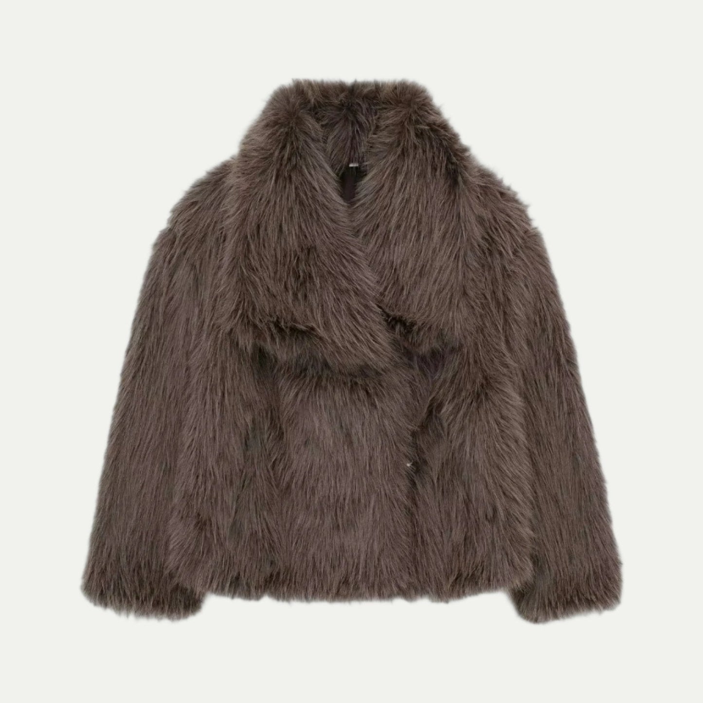 Women’s Plush Faux Fur Cropped Jacket
