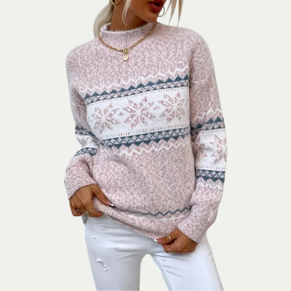 Women’s Oversized Snowflake Knit Sweater
