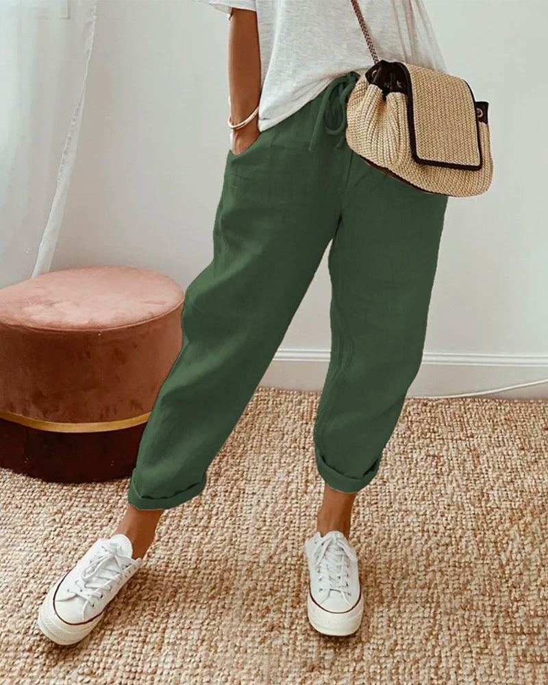 Ladies Elastic Waist Pants