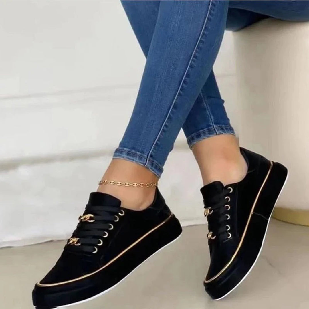 Ladies' Sneakers with Metallic Accents