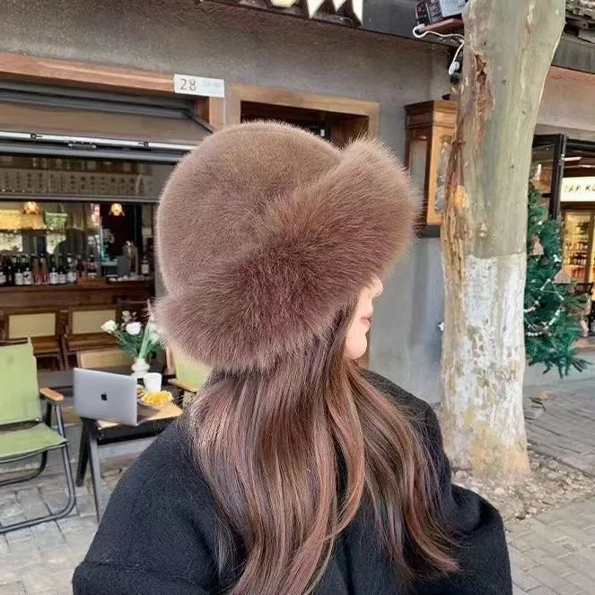 Warm Faux Fur Winter Beanie Hat for Women