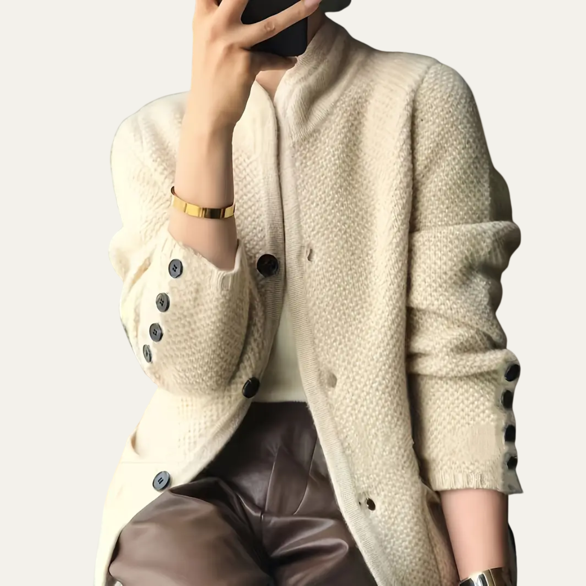 Women’s Textured Button-Front Cardigan