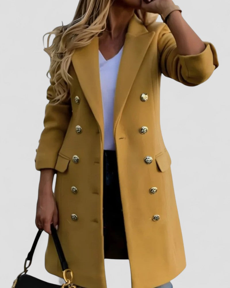 Women’s Elegant Woolen Long Overcoat