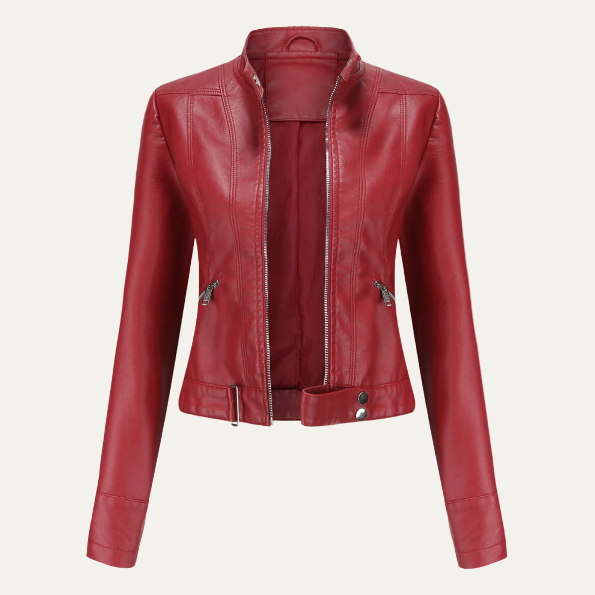 Women’s Fitted Faux Leather Jacket