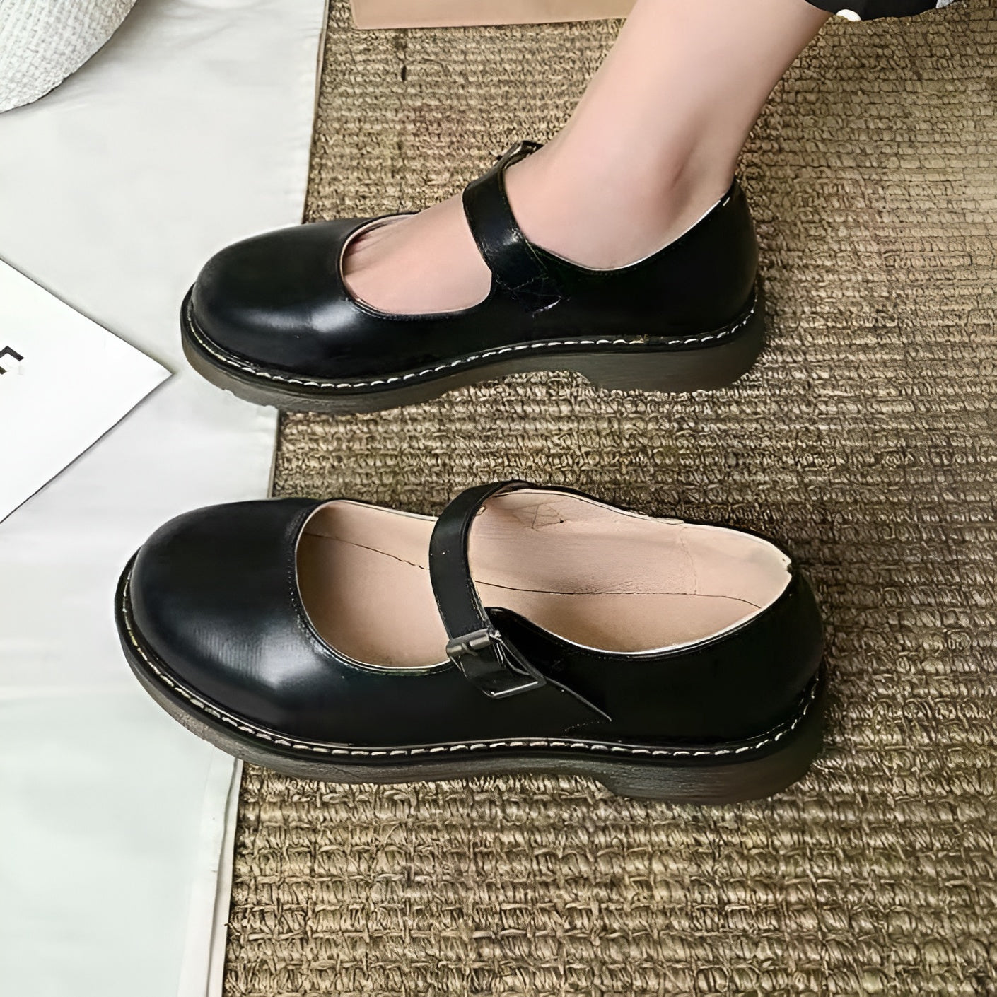 Ladies Comfortable Low Heel Buckle Shoes