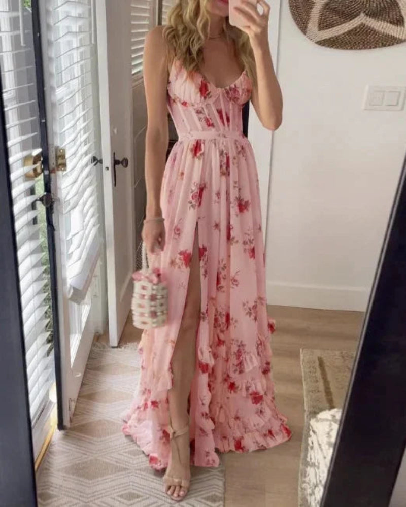 Elegant Long Sleeve Flower Dress