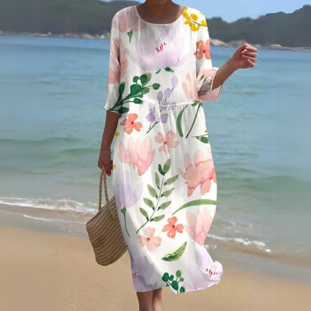 Ladies Floral Knee Length Dress