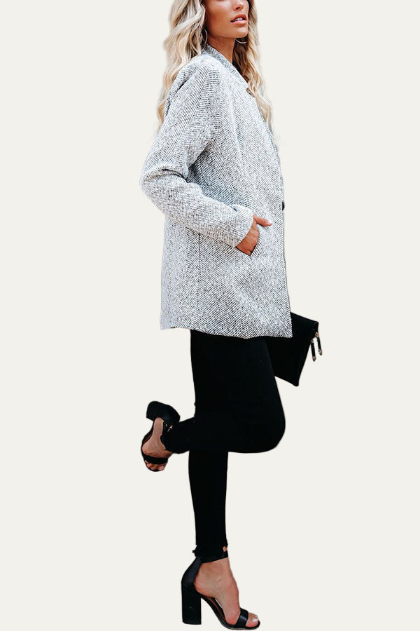 Women’s Textured Tweed Mid-Length Jacket