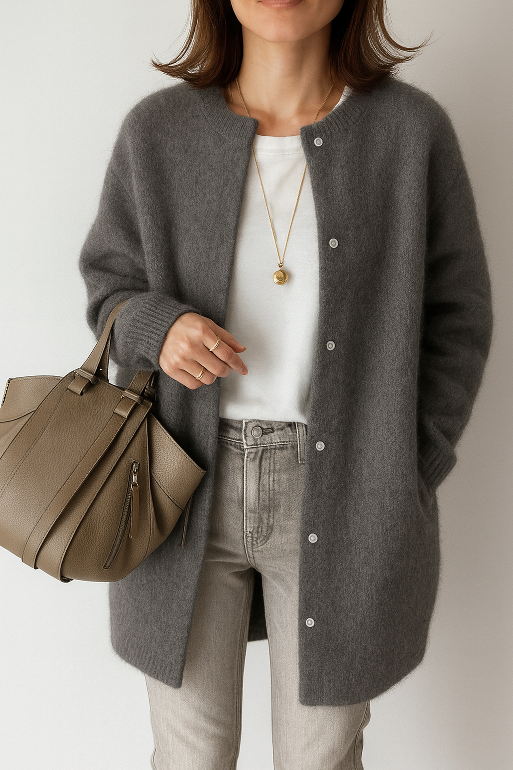 Women’s Plush Knit Mid-Length Cardigan